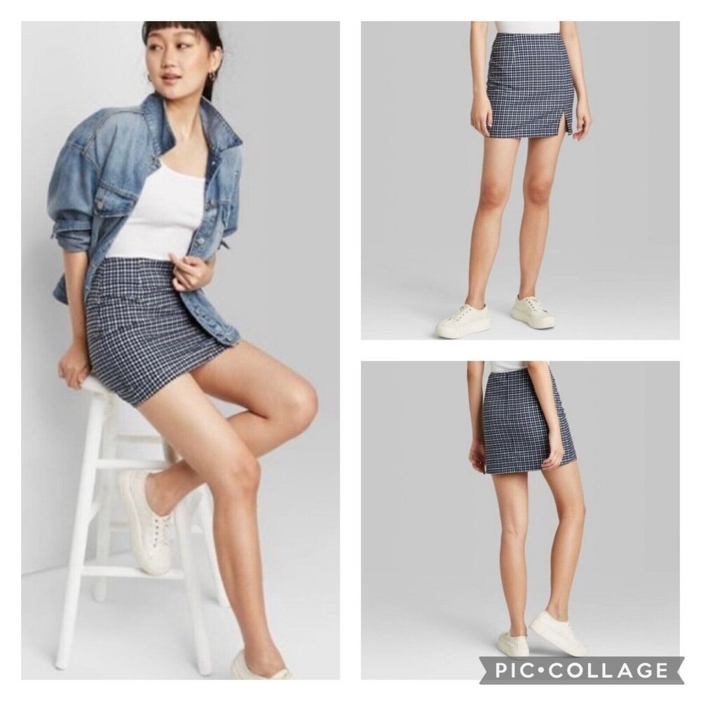 Wild Fable Mini Skirt Womens 4 Gingham Checkered Plaid Schoolgirl 90s Clueless